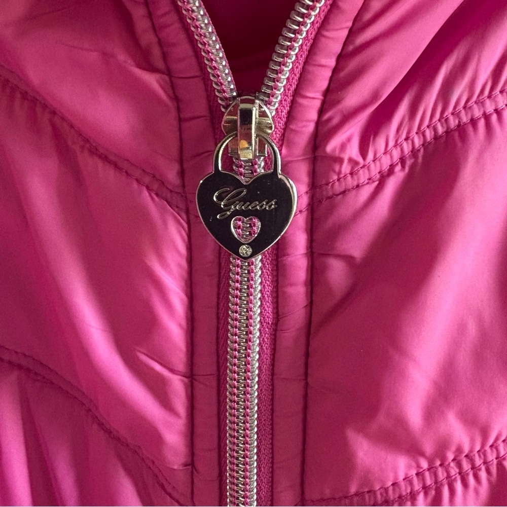 Guess pink quilted puffer jacket Women’s size Small - Picture 3 of 13